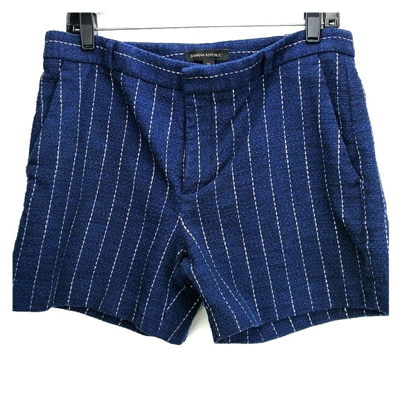 Navy blue striped shorts Clearance